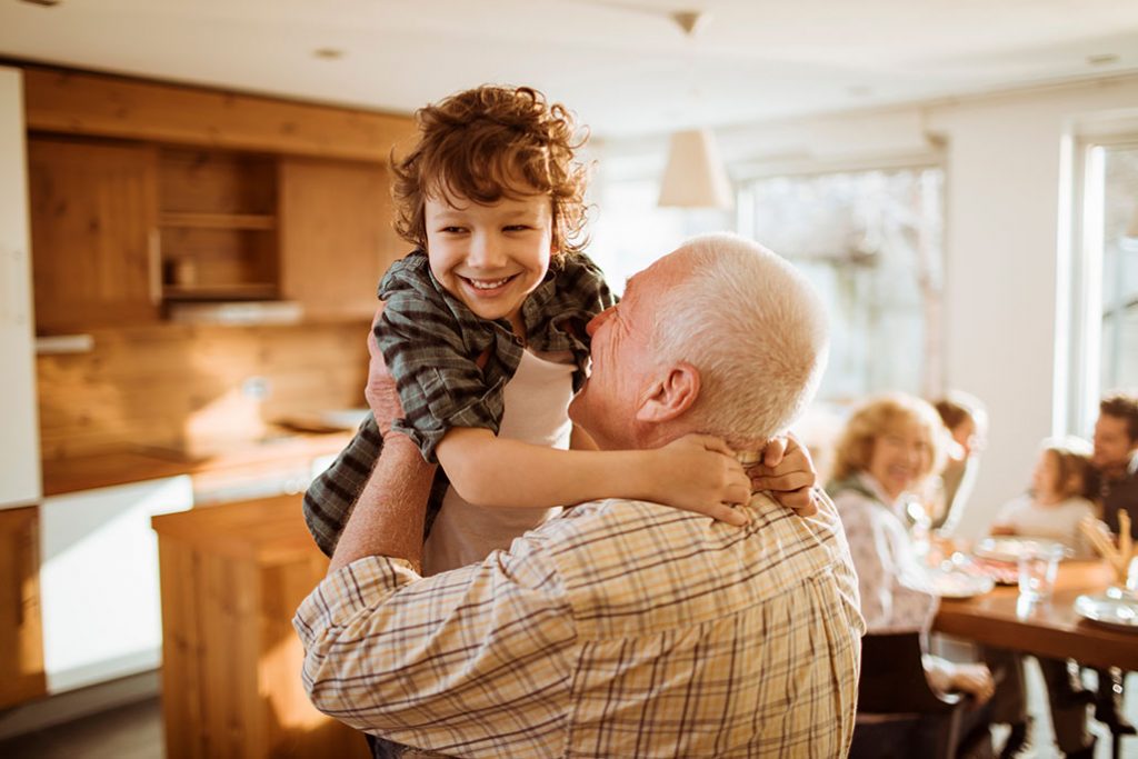 Grandfather with grandson