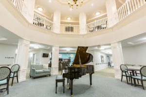 Independence Village main lobby with piano
