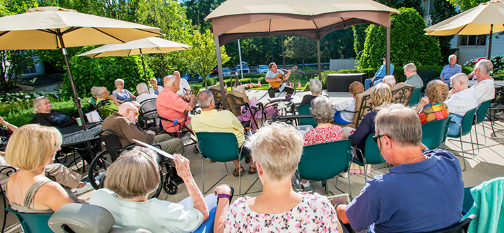 senior living residents at a concert