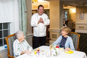 executive chef meeting with residents