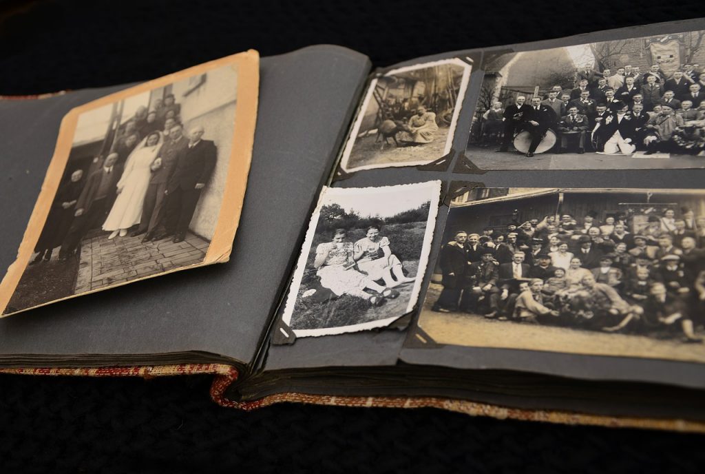 scrapbook with family photos