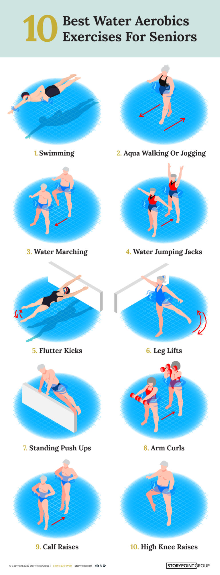 Water Aerobics For Seniors 10 Of The Best Exercises