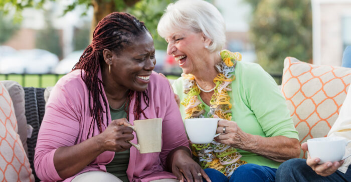 seniors drinking coffee