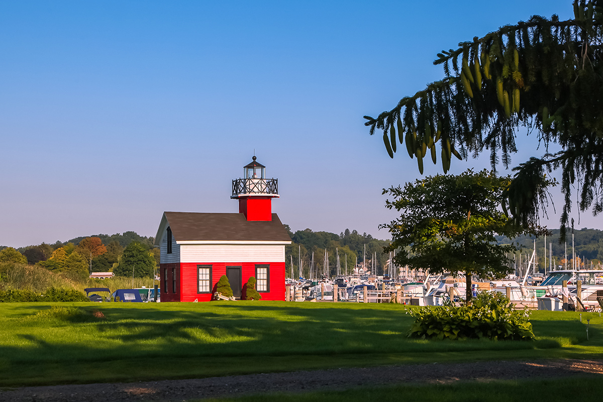 Tiny lighthouse in Saugatuck Michigan