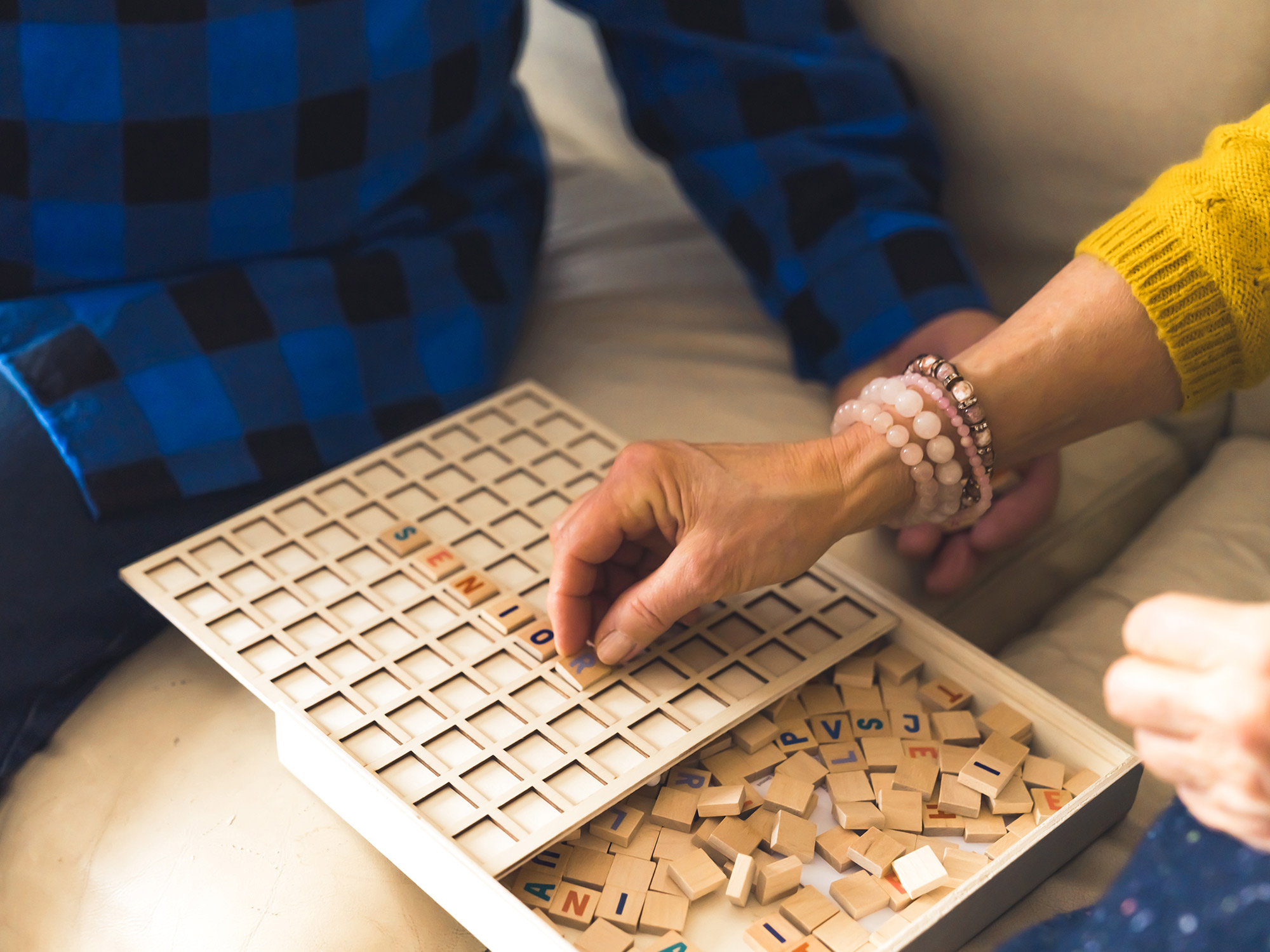 seniors playing a word game 