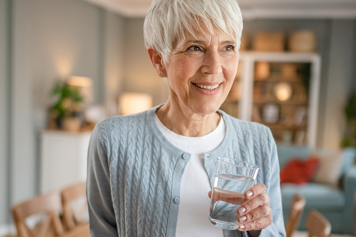 woman drinking water