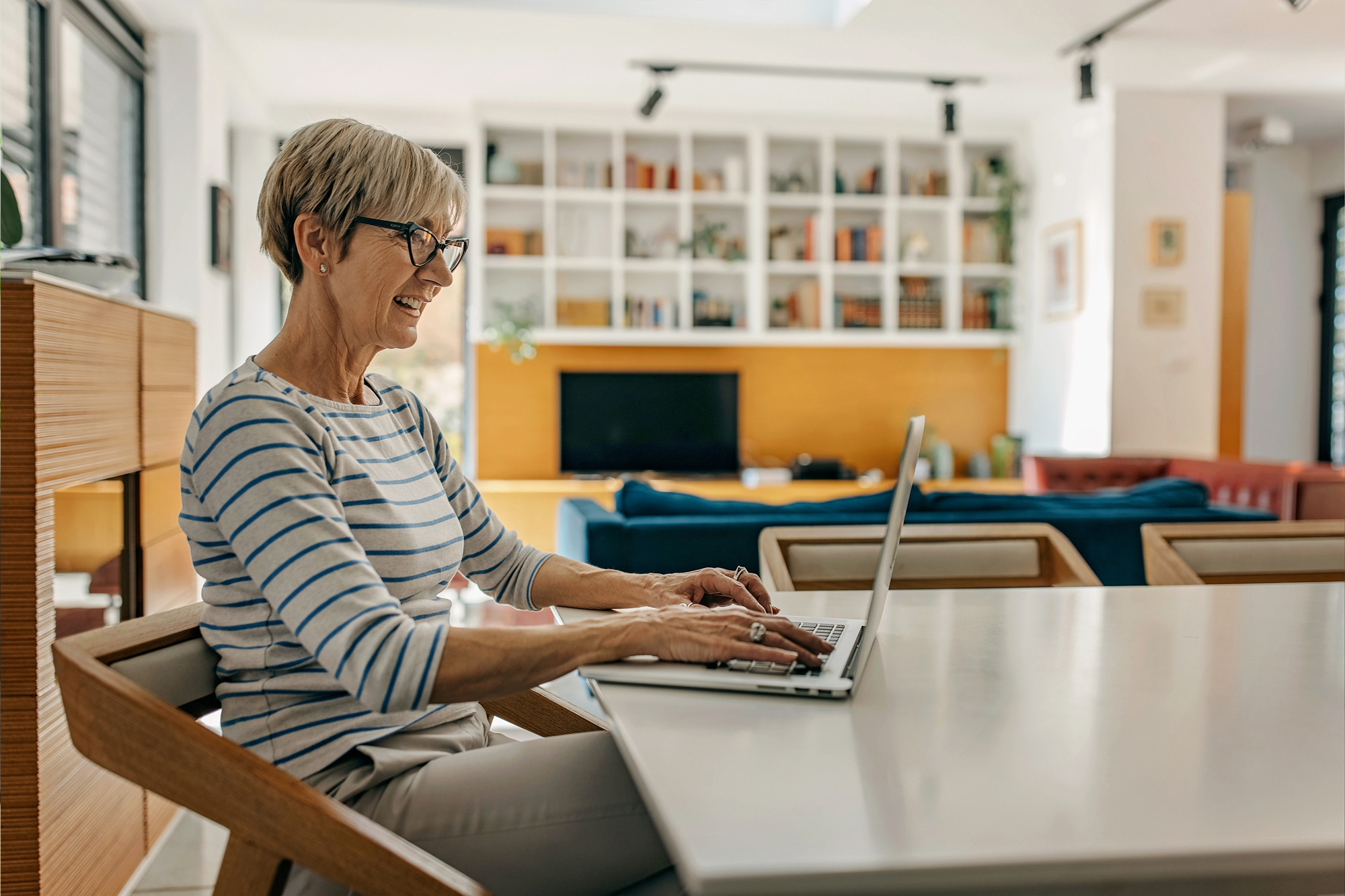 senior woman using a computer 