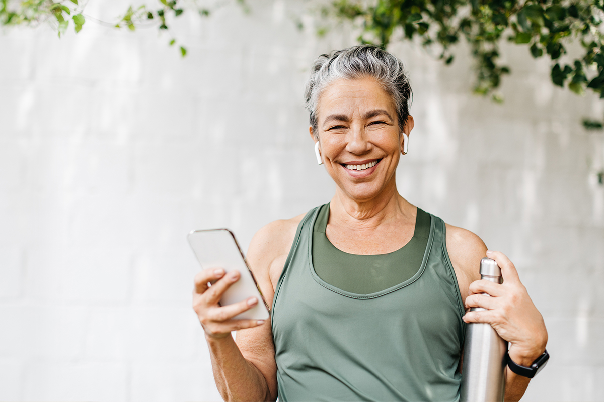 senior woman on her smartphone