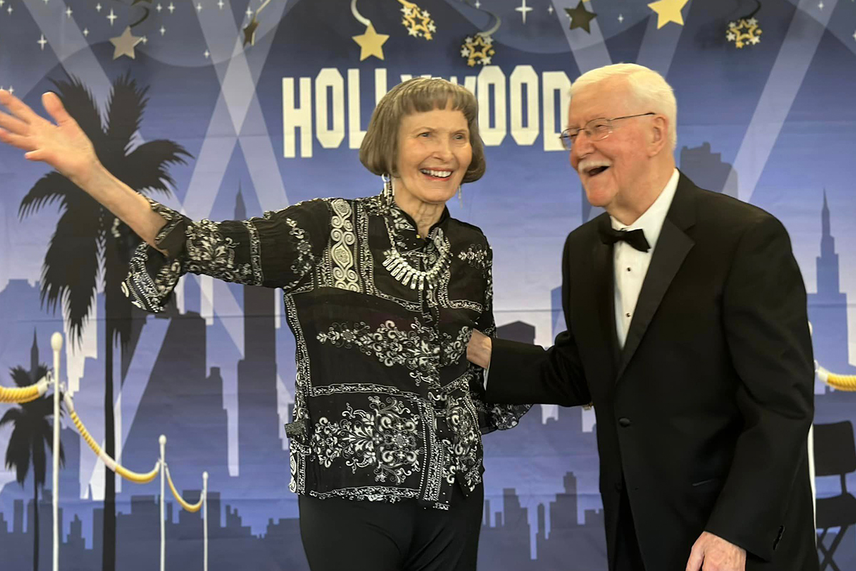 seniors at a Hollywood themed event