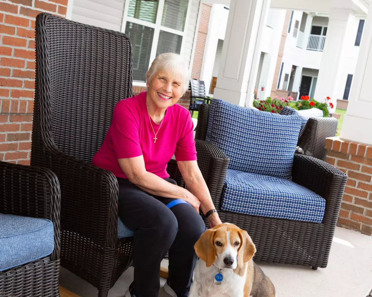 A StoryPoint group resident and her beagle. 